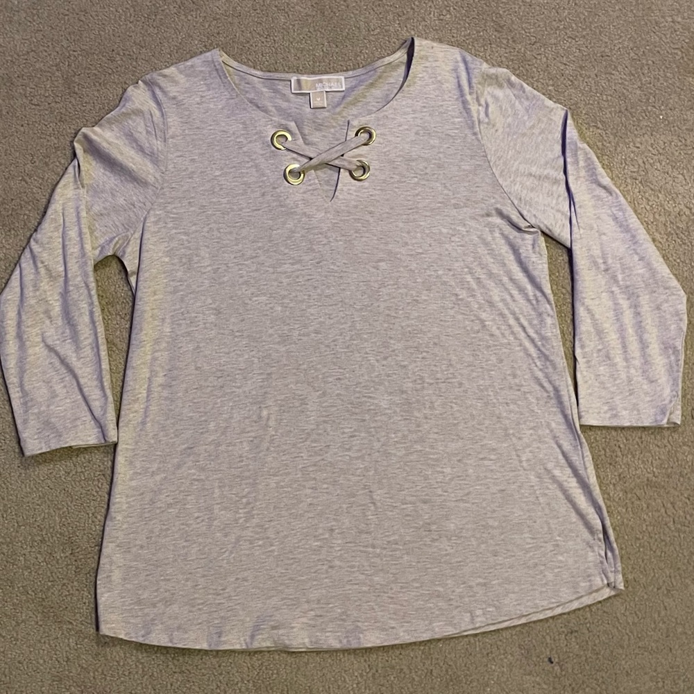 Michael Kors Tan Criss Cross Front Top Size Medium
